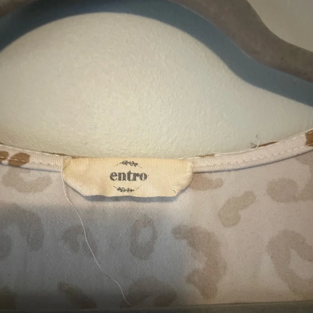 Entro Cheetah Animal Print Babydoll Top - Tan/Cream